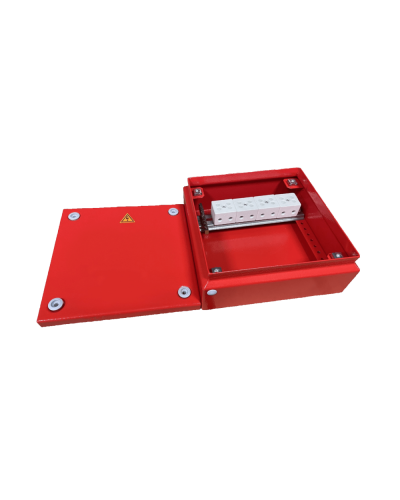 Коробка распределительная огнестойкая КРОПС, IP65, габаритные размеры 150х150х80 мм, для кабелей сечением до 10 мм2, 6 клемм КМ-Профиль (FRJB-KM-ST5-10-06-КРОПС-IP65) в Сергиевом Посаде Распределительные коробки Pintop.ru