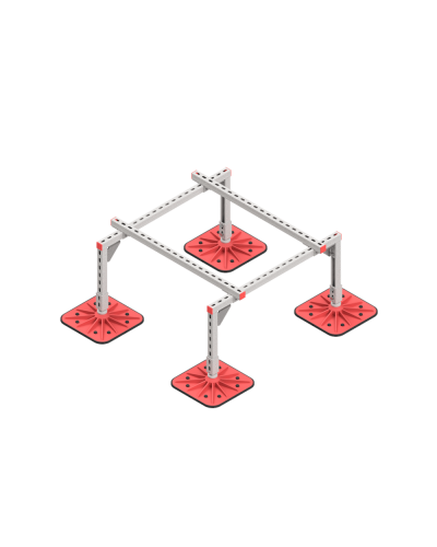 Опорная конструкция для установки оборудования TECHNORAPTOR FOOT 1000х1000 КМ-профиль (KM-TR-F-SSEI-1000-1000) в Сергиевом Посаде Системы видеонаблюдения Pintop.ru