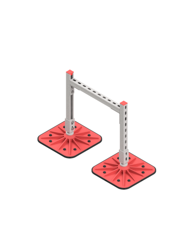 Опорная конструкция для горизонтальных прямоугольных воздуховодов и металлических лотков кабеленесущих систем TECHNORAPTOR FOOT 500х500 КМ-профиль (KM-TR-F-SSHRAD-500-500) в Сергиевом Посаде Системы видеонаблюдения Pintop.ru