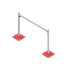 Опорная конструкция для горизонтальных прямоугольных воздуховодов и металлических лотков кабеленесущих систем TECHNORAPTOR FOOT 1500х1000 HD КМ-профиль (KM-TR-F-SSHRAD-1500-1000 HD)