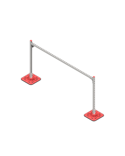 Опорная конструкция для горизонтальных прямоугольных воздуховодов и металлических лотков кабеленесущих систем TECHNORAPTOR FOOT 2000х1000 КМ-профиль (KM-TR-F-SSHRAD-2000-1000) в Сергиевом Посаде Системы видеонаблюдения Pintop.ru