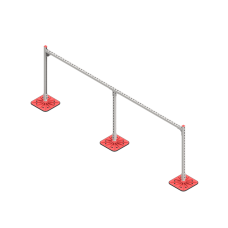 Опорная конструкция для горизонтальных прямоугольных воздуховодов и металлических лотков кабеленесущих систем TECHNORAPTOR FOOT 3000х1000 КМ-профиль (KM-TR-F-SSHRAD-3000-1000)