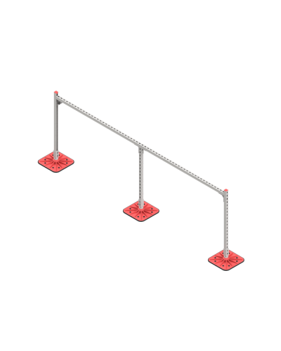 Опорная конструкция для горизонтальных прямоугольных воздуховодов и металлических лотков кабеленесущих систем TECHNORAPTOR FOOT 3000х1000 КМ-профиль (KM-TR-F-SSHRAD-3000-1000) в Сергиевом Посаде Системы видеонаблюдения Pintop.ru