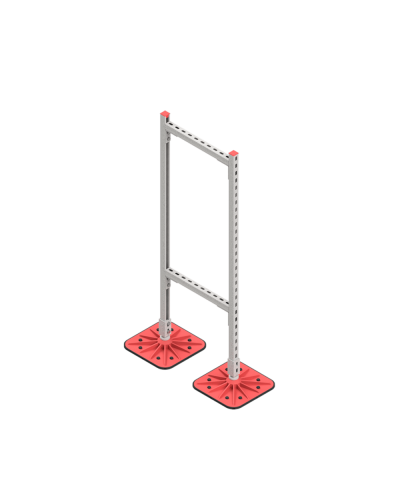 Опорная конструкция для горизонтальных прямоугольных воздуховодов и металлических лотков кабеленесущих систем TECHNORAPTOR FOOT 500х1500 HD КМ-профиль (KM-TR-F-SSHRAD-500-1500 HD) в Сергиевом Посаде Системы видеонаблюдения Pintop.ru