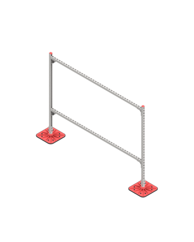 Опорная конструкция для горизонтальных прямоугольных воздуховодов и металлических лотков кабеленесущих систем TECHNORAPTOR FOOT 2000х1500 КМ-профиль (KM-TR-F-SSHRAD-2000-1500) в Сергиевом Посаде Системы видеонаблюдения Pintop.ru