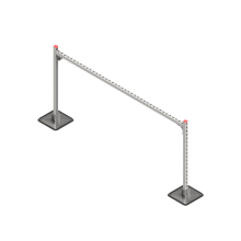 Опорная конструкция для горизонтальных прямоугольных воздуховодов и металлических лотков кабеленесущих систем TECHNORAPTOR STEELFOOT 2000х1000 HD КМ-профиль (KM-TR-STF-SSHRAD-2000-1000 HD)