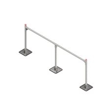 Опорная конструкция для горизонтальных прямоугольных воздуховодов и металлических лотков кабеленесущих систем TECHNORAPTOR STEELFOOT 2500х1000 КМ-профиль (KM-TR-STF-SSHRAD-2500-1000)