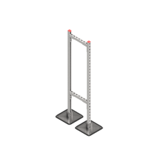 Опорная конструкция для горизонтальных прямоугольных воздуховодов и металлических лотков кабеленесущих систем TECHNORAPTOR STEELFOOT 350х1500 HD КМ-профиль (KM-TR-STF-SSHRAD-350-1500 HD)