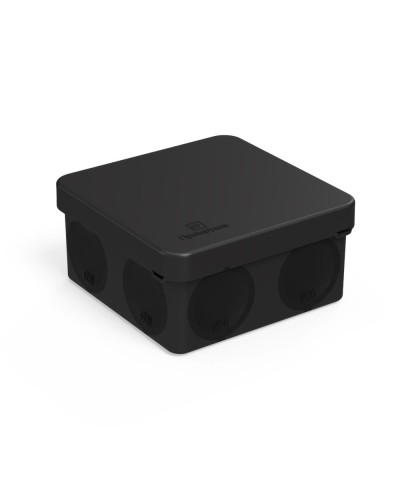 Коробка распред. 60-0210-9005м двухкомп. безгалогенная (HF) черная 80х80х40 (8шт/уп) Промрукав (60-0210-9005м) в Сергиевом Посаде Распределительные коробки Pintop.ru