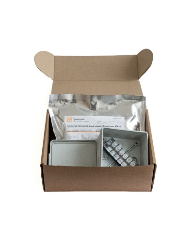 Коробка распред. двухкомп. (HF) 100х100х50 серая Промрукав (PR80.0178) в Сергиевом Посаде Распределительные коробки Pintop.ru