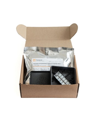 Коробка распред. двухкомп. (HF) 100х100х40 черная Промрукав (PR80.0177) в Сергиевом Посаде Распределительные коробки Pintop.ru