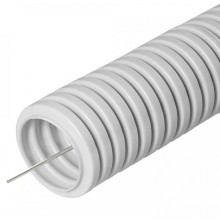 Труба гофрированная ПВХ легкая 350 Н серая с/з д25 (10м/уп) Промрукав (PR.012531М10)