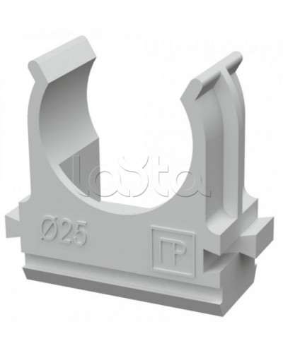 Крепеж-клипса для труб АБС-пластик в п/э д25 (100шт/1000шт уп/кор) Промрукав (PR.02625) в Сергиевом Посаде Держатели, клипсы, скобы Pintop.ru