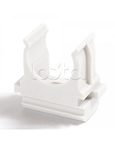 Крепёж-клипса для труб Полистирол белая д16 (100шт/2000шт уп/кор) Промрукав (PR.02716б) в Сергиевом Посаде Держатели, клипсы, скобы Pintop.ru