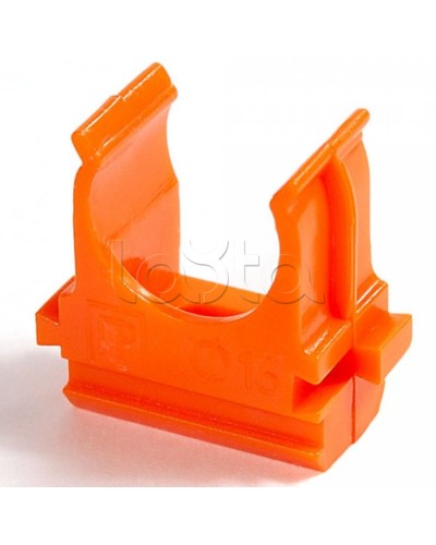 Крепёж-клипса для труб АБС-пластик оранжевая д40 в малой упаковке (10шт/300шт уп/кор) Промрукав (PR13.0116) в Сергиевом Посаде Держатели, клипсы, скобы Pintop.ru