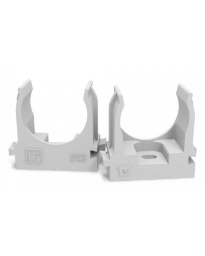Крепеж-клипса для труб для монтажного пистолета серая в п/э д25 (100шт/700шт уп/кор) Промрукав (PR13.0121) в Сергиевом Посаде Держатели, клипсы, скобы Pintop.ru