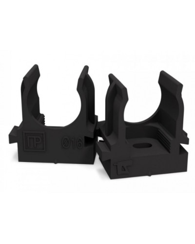 Крепеж-клипса для труб для монтажного пистолета черная в п/э д16 (100шт/1100шт уп/кор) Промрукав (PR13.0131) в Сергиевом Посаде Держатели, клипсы, скобы Pintop.ru