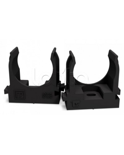 Крепеж-клипса для труб для монтажного пистолета черная в п/э д25 (100шт/700шт уп/кор) Промрукав (PR13.0133) в Сергиевом Посаде Держатели, клипсы, скобы Pintop.ru