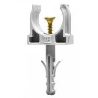 Крепеж-клипса с дюбелем и саморезом серая д20 в малой упаковке (10шт/900шт уп/кор) Промрукав (PR13.0308)