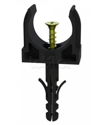 Крепеж-клипса с дюбелем и саморезом черная д16 в малой упаковке (10шт/900шт уп/кор) Промрукав (PR13.0311) в Сергиевом Посаде Крепеж: Дюбели, шурупы, саморезы Pintop.ru