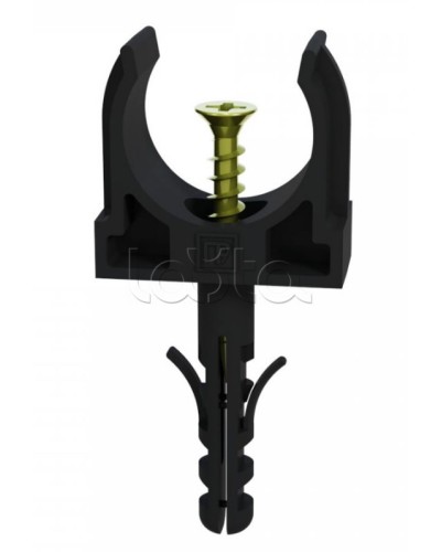 Крепеж-клипса с дюбелем и саморезом черная д20 в малой упаковке (10шт/900шт уп/кор) Промрукав (PR13.0312) в Сергиевом Посаде Крепеж: Дюбели, шурупы, саморезы Pintop.ru