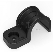 Крепеж-скоба пластиковая односторонняя для прямого монтажа черная в п/э д25 Промрукав (PR13.0374)