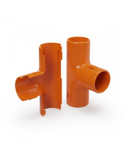 Тройник разборный оранжевый d25 мм (30шт/300шт уп/кор) Промрукав (PR13.1160) в Сергиевом Посаде Повороты, муфты, тройники Pintop.ru