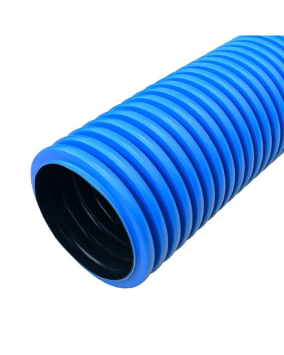 Труба гофрированная двустенная ПНД жесткая тип 1250 (SN26) синяя d110 мм 6м (36м/уп) Промрукав (PR15.01051) в Сергиевом Посаде Труба гофрированная Pintop.ru