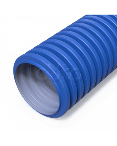Труба гофр двустенная ПНД гибкая вентиляционная голубая (RAL 5012) d75 мм (50м/уп) Промрукав (PR15.0280) в Сергиевом Посаде Труба гофрированная Pintop.ru