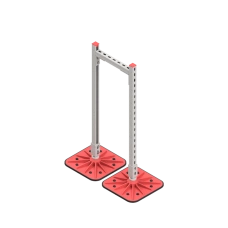 Опорная конструкция для горизонтальных прямоугольных воздуховодов и металлических лотков кабеленесущих систем TECHNORAPTOR FOOT 350х1000 КМ-профиль (KM-TR-F-SSHRAD-350-1000)