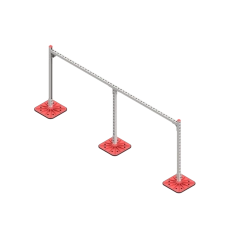 Опорная конструкция для горизонтальных прямоугольных воздуховодов и металлических лотков кабеленесущих систем TECHNORAPTOR FOOT 2500х1000 HD КМ-профиль (KM-TR-F-SSHRAD-2500-1000 HD)