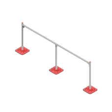 Опорная конструкция для горизонтальных прямоугольных воздуховодов и металлических лотков кабеленесущих систем TECHNORAPTOR FOOT 3000х1000 HD КМ-профиль (KM-TR-F-SSHRAD-3000-1000 HD)
