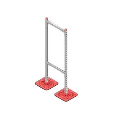 Опорная конструкция для горизонтальных прямоугольных воздуховодов и металлических лотков кабеленесущих систем TECHNORAPTOR FOOT 500х1500 HD КМ-профиль (KM-TR-F-SSHRAD-500-1500 HD)